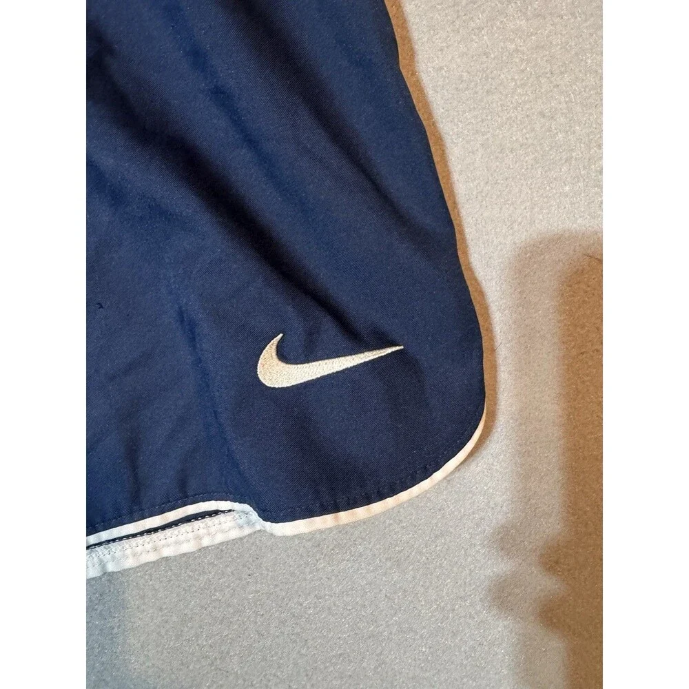 Nike Boys Blue With White Trim Athletic Shorts L Drawstring Elastic Waist Poly